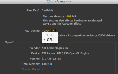 enable gpu cuda in adobe cs6 for mac